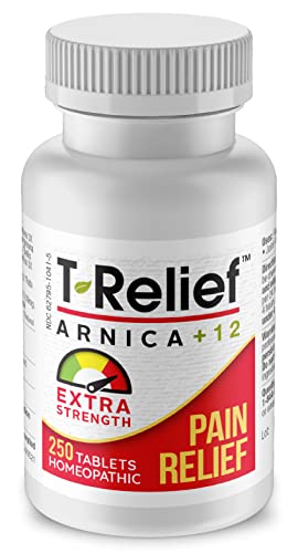MediNatura T-Relief Extra Strength Arnica +12 Natural Homeopathic Actives for Joint Muscle Aches Pains & Soreness for Women & Men - 250 Tablets