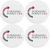 4 Pack Turning Point USA Charlie Kirk Pins And Button Circle Badges Round Chest Pins Brooch Decor