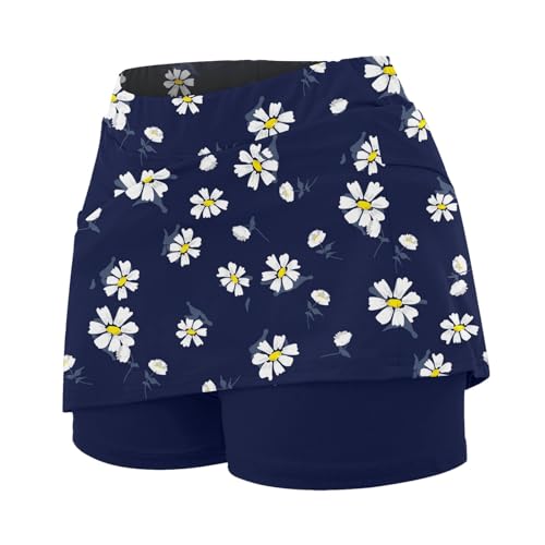Lainuyoah Saias femininas plus size de cintura alta atléticas de golfe com shorts e bolsos estampado