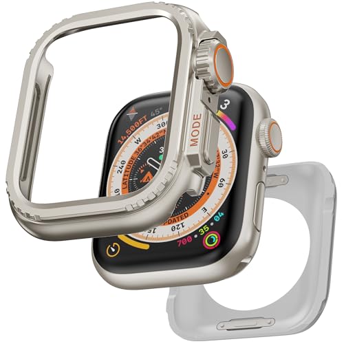 Zumyzu for アップルウォッチ カバー 46mm Apple Watch用 ケース Series 11 10 あっぷるうぉっち メタルカバー 全面保護 金属製 ステンレス 耐衝撃 装着簡単 メンズ 合金ケース iWatch 46mm ブラック