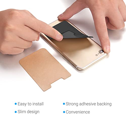 Obvis 2 Pack Stick On Wallet Sleeve Cell Phone Pocket Card Holder Pocket Pouch For Iphone Android Smartphone (2 Pack Black) #TOP4