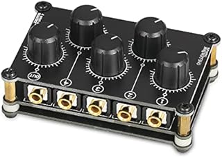 Little Bear MC5 Mini Portable Stereo 4 Channel Audio Mixer Passive Live Studio Console Recording Low Noise (No Power Needed)