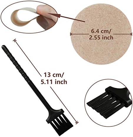 SZXMDKH 100 Pcs Unbleached Natural Paper with Cleaning Brushes- Coffee Filter Round Replacement Coffee Filters Fits for Aerobie Aeropress Coffee and Espresso Makers(6.4x6.4 cm)