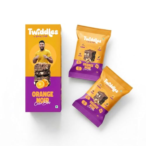 Image of Twiddles Mini Snack Bar Chocolate Orange Belgian Bites , Pack of 6 | Energy Bites | Vegan | Gluten-Free | Millets | Cashew | Natural | Superfood | Healthy Chocolate | 80 Calories | Dates burfi made with Dry fruits & millets