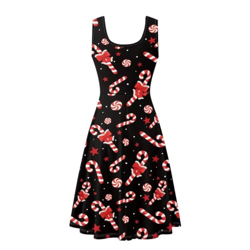 Image of Women Stylish Tank Dresses Sleeveless Round Neck Midi Casual Dress with Pocket for Summer