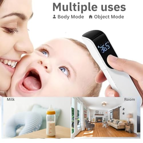 Image of B-Arm Digital Infrared Thermometer with 1 Sec Quick Read (White)|Contactless Thermometer with Dual Modes, C /F conversion, LED Display| Forehead Thermometer for Babies & Adults with Colour Indication
