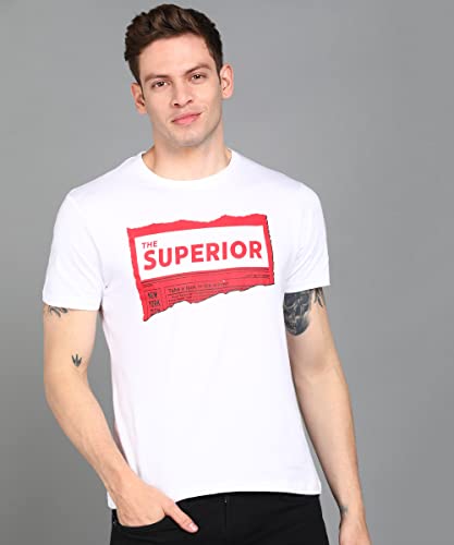 Image of Urbano Fashion Men's Graphic Printed Round Neck Half Sleeve Slim Fit Cotton T-Shirt