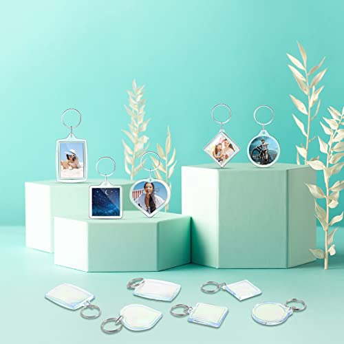Ecally 150 Pcs Photo Frame Picture Keychains Pendant Blank Photo Insert Keychains Translucent Clear Acrylic Key Rings Make Your Own Keychain Clear Keychain Picture Holder For Diy Gifts Craft Kids #TOP6