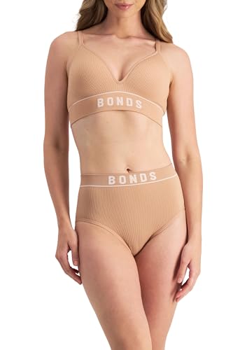 Bonds Women's Bra - Retro Rib Wirefree Lift Bra, Blushed/White (1 Pack), 8