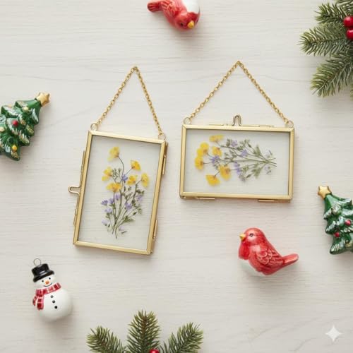 Cadres en verre double pour fleurs pressées : lot de 32 transparents - 6