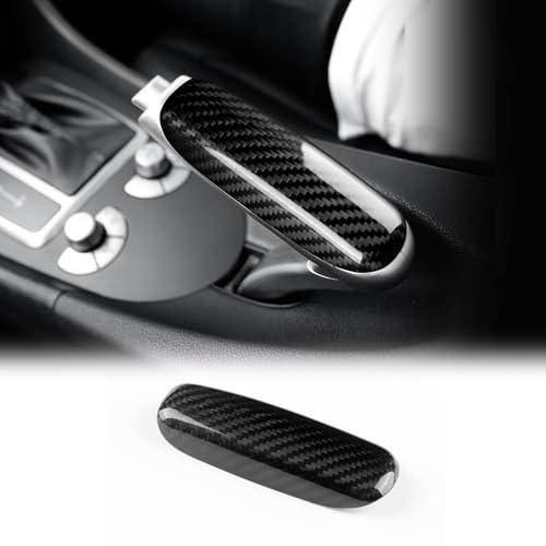 KUNGKIC Fibra de carbono duro coche consola central palanca de cambio palanca de freno de mano cubierta para Mercedes-Benz SLK R171 2004 2005 2006 2007 2008 2009 2010 pomo de palanca de cambios