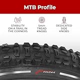 Fincci Bike Tyres 26x1.95 - Set Reflective 26 Inch Bike Tyres 50-559 with 2x 26 inch Inner Tubes Schrader Valve 48 mm for Mountain Bike, Hybrid Cross Country Bicycle - Foldable mtb accessories 26" - Image 3