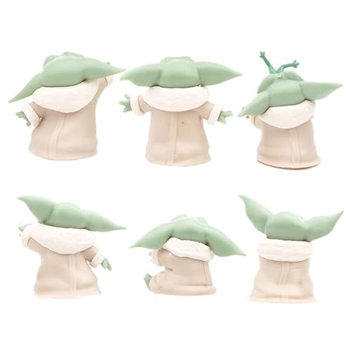 Liveta Baby Yoda Figures Grogu Figure Cute Cartoon Movie Anime Figure Model Toy Pvc Car Table Desk Decoration Collectible Party Supply For Kids (6 Pcs) #TOP1