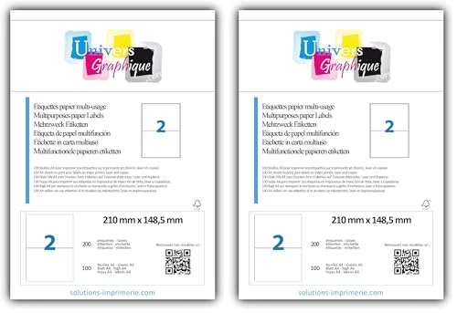 Étiquettes de 210 x 148.5 mm pour imprimer des bordereaux de transport A4