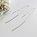 925 Sterling Silver Round Circle Long Chain Tassel Threader Drop Earrings, Silver Threader Earrings For Women