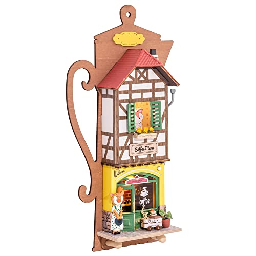 Rowood 3D Puzzles For Adults, Diy Wall Decor Model Building Kit, Collectible Desk Toy With Led, Birthday For Teens Kids- Lazy Coffee House #TOP11