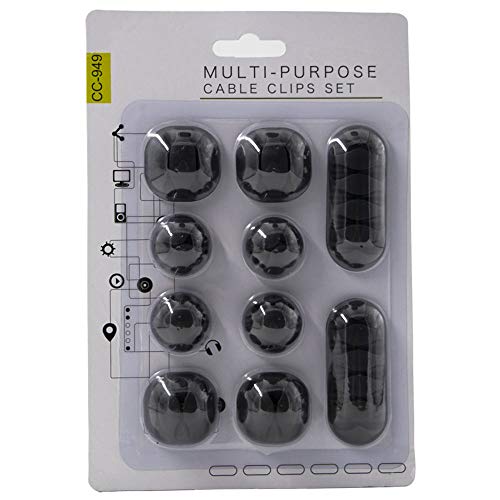 image for Unknown 10pcs Black Cable Clips, Cable Holder, Wire Holder Adhesive De