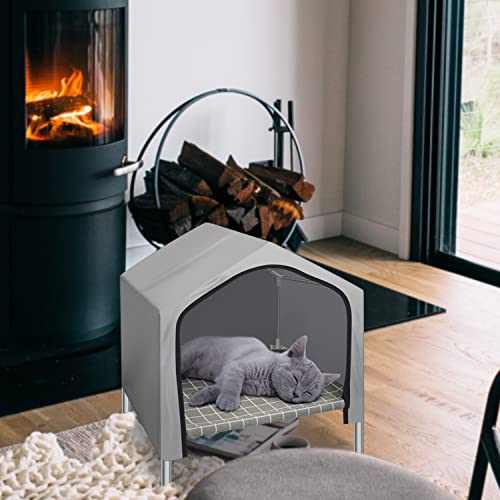 Dog House Indoor- Elevated Dog Bed Cooling Dog Cot Cave Covered Cat Tent Bed ＆Dog Houses For Small Dogs #TOP6