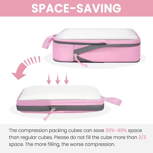 Image of BAGAIL 6 Set Ultralight Compression Packing Cubes Packing Organizer for Travel Accessories Luggage Suitcase Backpack