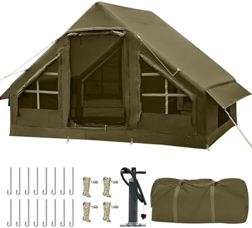 Inflatable Tents for Camping, 4-6 Person Easy Blow Up Tent with H...