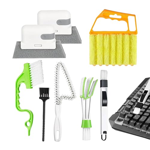 Renopfect Window Groove Cleaner Brush, Portable Cleaner Set – Tool for Cleaning Tracks and Joints – for Bathroom Daily Hygiene Kitchen Workplace Home Maintenance