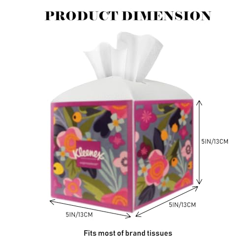 PARIERIS Tissue Box Cover Holder Square Tissue Cube Cover PU Leather Tissue Organizer with Bottom Belt for Bathroom, Tabletop, Car, Night Stands, Office, Home, Kitchen (1, White) — view 6