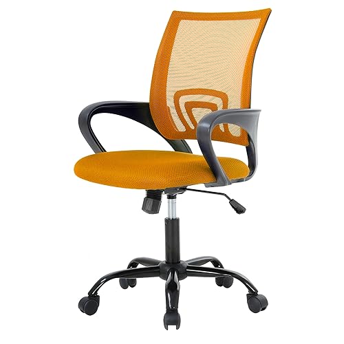 PayLessHere Office Chair | Orange | with Lumbar Support, Adjustable Height