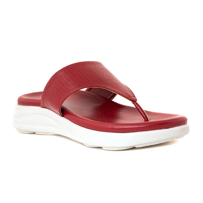 Khadims Softouch Red Platform Heel Slip On Sandal for Women (7550105) (B0CJVKFYY2) Amazon Price History, Amazon Price Tracker