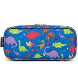 FlowFly Pencil Case for Girls Boys, Large Capacity Pencil Pouch for Kids, Portable Soft Pen Bag for Teens, Dinosaur