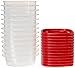 Rubbermaid 669900229708 Easy Find Lid Square 1-1/4-Cup Food Storage Container, 12 Pack, 12-Pack, Red, Clear