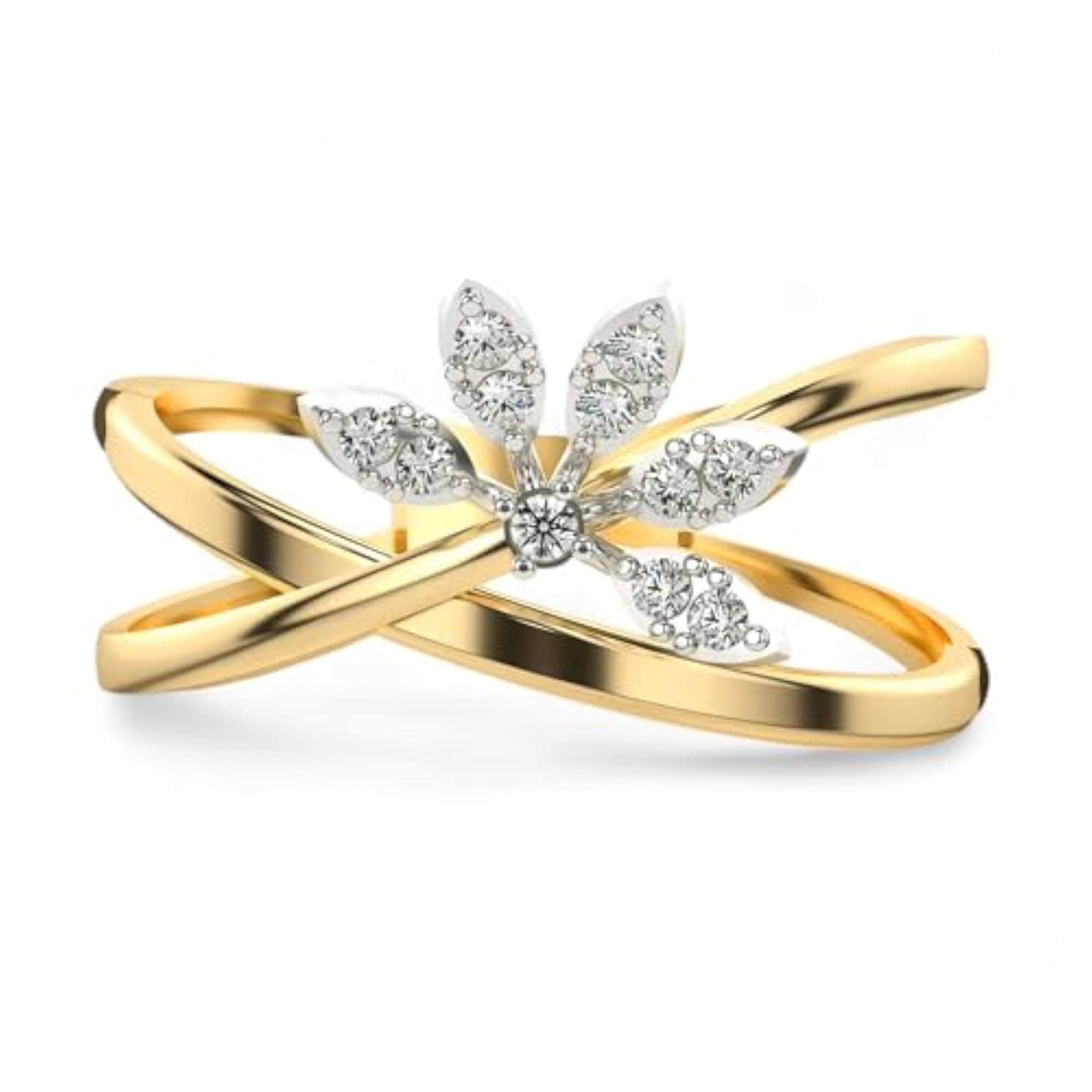 Women's Sterling Silver & Lab Grown Diamond 0.11ct Elegant Ring