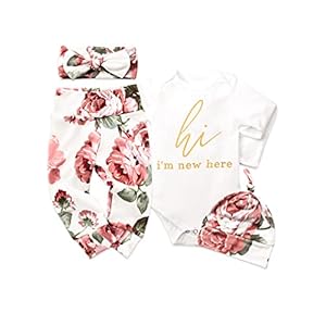 Newborn Baby Girl Clothes Im New Here Infant Newborn Outfit Cute Toddler Baby Girl Outfits 4PC Set