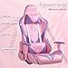Homall Girl Racing Office Gaming Chair High Back Computer Desk Chair Leather Executive Adjustable Swivel with Headrest and Lumbar Support (Pink)
