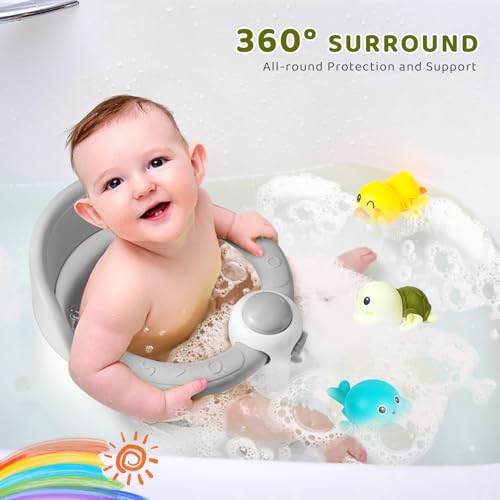 Baby Bath Seat, Infant/Toddler Sit Up Bathtub Seat for 6-12-24 Months, Baby Bath Essentials Chair, Great Shower Gifts for Newborn and New Mothers - Image 2