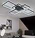 Produktbild H.W.S LED Wohnzimmerlampe Deckenleuchte Dimmbar Acryl-Schirm Fernbedienung Lichtfarbe Helligkeit Einstellbar Deckenlampe Moderne Chic Designer-Lampe Für Esszimmer Schlafzimmer Schwarz,140cm