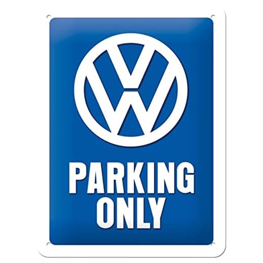 Nostalgic-Art Retro Blechschild, 15 x 20 cm, VW – Parking Only – Volkswagen Bus Geschenk-Idee, Original Lizenzprodukt (OLP), aus Metall, Vintage Design, Blechschilder Sprüche