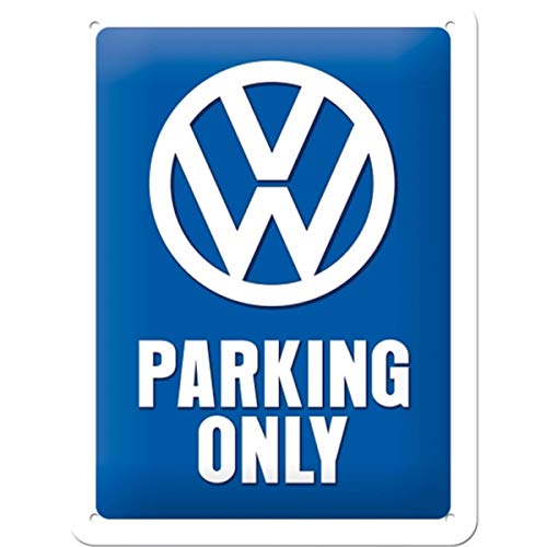Nostalgic-Art Plaque vintage Volkswagen – VW Parking Only – Idée de cadeau pour les fans de VW, en métal, Design retro pour la décoration, 15 x 20 cm