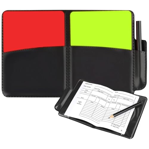 WOLMIK Referee Card Set - Sports Referee Notebook Kit Red Card Yellow Card and Referee Bag for Football Soccer