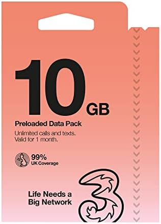 Three Mobile PAYG Voice SIM Pack - 10GB - £10