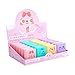 4pc Cartoon Book Shaped Eraser, Clean and Shavings Dual-Use Eraser-Eraser+Pencil Sharpener
