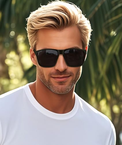 Men's Polarized Sunglasses Sports Wrap Around Sun Glasses Fashion Square Sunnies with Side Shields SY60852