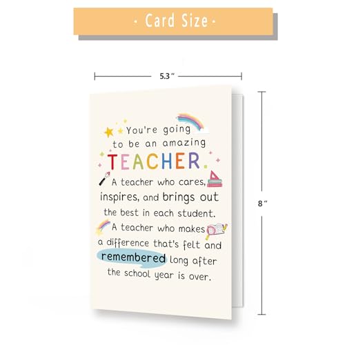 gerdiny Best Teacher Graduation Gifts for Women Men, Funny New Teacher Card, First Year Gifts for Education Major