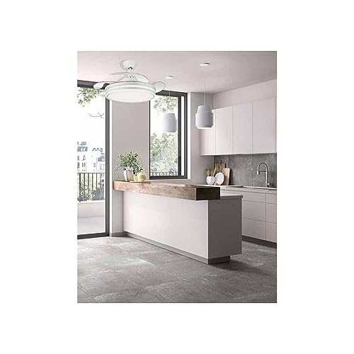 Miniatura 2 de Todolampara - Ventilador De Techo Con Luz Led 36w Motor Dc Modelo Bayomo Blanco, 3 Tonalidades, Aspas Retráctiles, 6 Velocidades, Control Remoto, Memoria, Temporizador, Silencioso Y Bajo Consumo