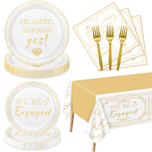 Kit assiettes en carton fiançailles et déco de fête prénuptiale 20 personnes