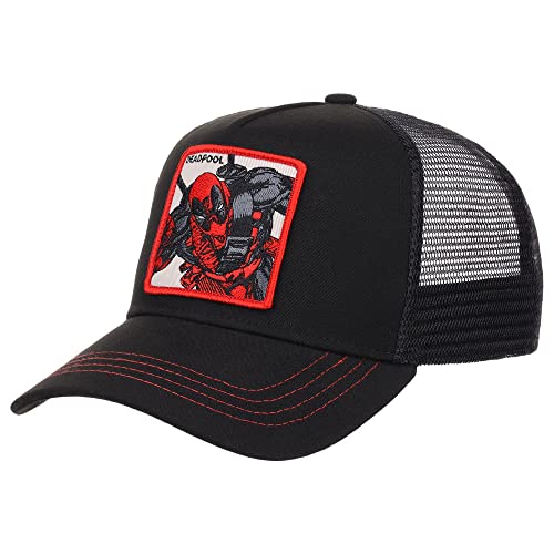 Deadpool A-Frame Trucker Adjustable Snapback Hat Blk/Red #TOP27
