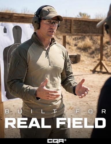 CQR Men\'s Tactical Combat Shirt, 1/4 Zip Long Sleeve Breathable Military BDU Training Top for Shooting, Hunting, Range Use, Raider Soil Green, XX-Large