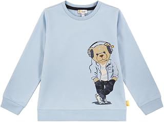 Steiff Boy's Sweatshirt einfarbig Sweatshirt, CASHMERE BLUE,
