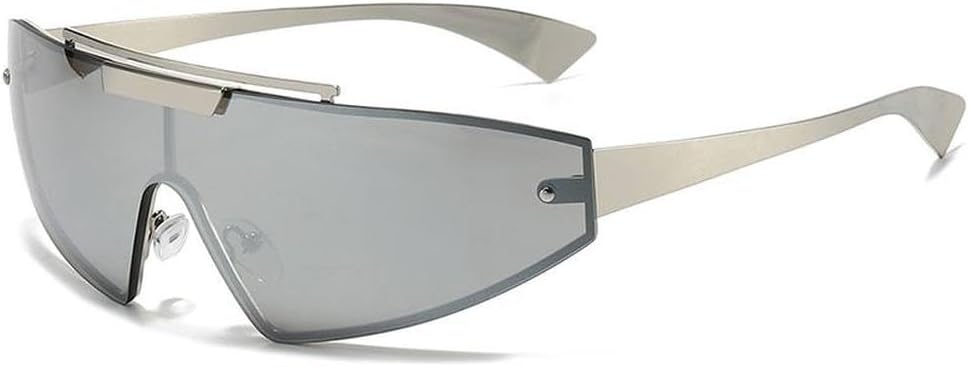 Sports One-Piece Steampunk Sunglasses Women Luxury Punk Shield Frameless Sun Glasses For Ladies Shades