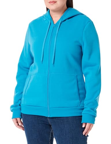 Sweat à capuche femme Nally Nally bleu en polyester avec fermeture éclair de taille XL