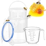 Qualirey Varroa Mite Detection Jar and Measuring Cup Leak Proof Varroa Easy Check for Helping Beekeepers Easily Count and Monitor